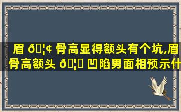 眉 🦢 骨高显得额头有个坑,眉骨高额头 🦉 凹陷男面相预示什么